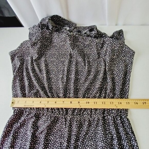 Adrianna Papell Wide Leg Jumpsuit Size L Stretch Black and White Print Spring - Picture 8 of 13